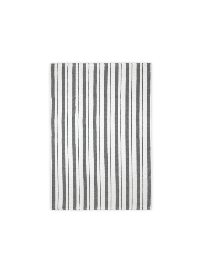 Stripe Pattern Basket Weave Kitchen Towel Stone Grey and White 20 x 30 Inch 6619-2118